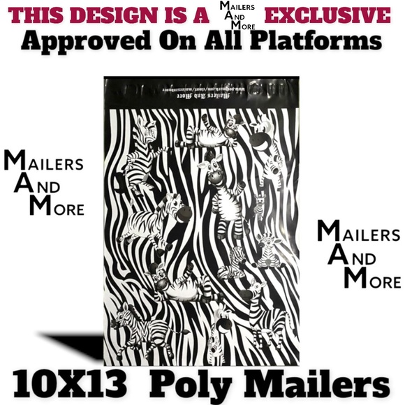 25 10X13 Poly Mailers, Zebra Shipping Envelopes PRICE IS FIRM - Picture 6 of 9